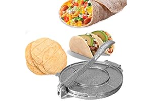 PISSENTE Presse à Tortilla en Fonte, Tortilla Press Maker Outil Machine à Tortilla Pré-assaisonnée pour Tortillas de Maïs pour la Fabrication de Tortillas Chapati Tacos Burritos Pizzas