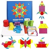 Pädagogisches Puzzle -- Das Set aus Holzmusterblöcken bietet Kindern noch kreativere Spieloptionen, weckt ihr Interesse und lässt sie endlosen Spaß haben. Für alle mögliche Qualitäts- oder Lieferungsprobleme versprechen wir 100% Rückerstattung und zufrieden stellenden Service.