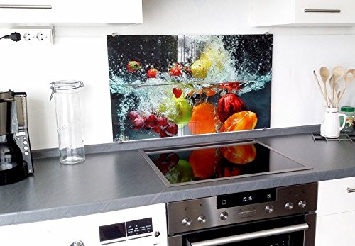 Spritzschutz Glasbild – Erfrischendes Obst – mit abgerundeten Ecken – 80×60 cm mit Klemmbefestigungen – SP21243 – Wall-Art - 2