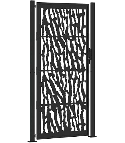 Puerta De Valla Con Picos Acero Negro 100x100 Cm