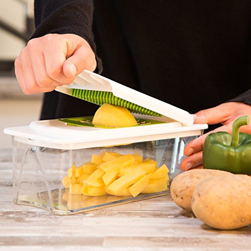 Levivo 7-in-1 Multifunktionsschneider für Obst und Gemüse, weiß / grün - 5