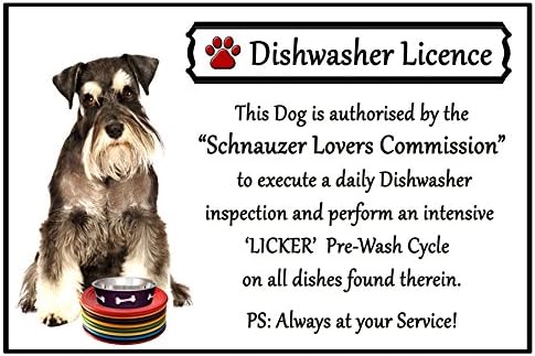 Miniature Schnauzer Lover Gift - Fun Dishwasher Licence Flexible 6" x 4" Magnet