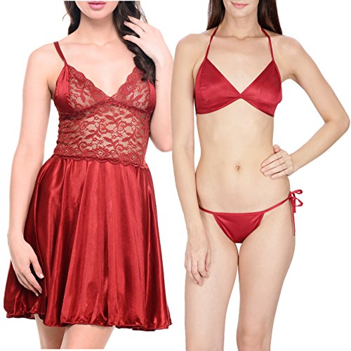 Klamotten Satin Women Sexy Nightwear and Bikini Set Combo 11M-07 RS.349 (65.00% Off) - Amazon