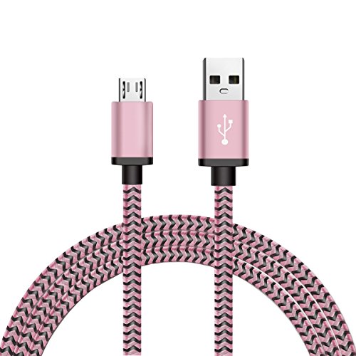 Micro USB Kabel Nylon, BeneStellar (3 Pack 0,9m) High Speed USB 2.0 A Male auf Micro B Synchronisations und Ladekabel für Android, Samsung, Huawei, HTC, Sony, Nexus, Xiaomi und mehr (Rosa 0,9m) - 3