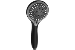 VEHHE Głowica prysznicowa wysokociśnieniowa z 5 trybami natrysku (bez węża), czarna głowica prysznicowa z unikalnym nowoczesnym stylem, do domowej siłowni spa