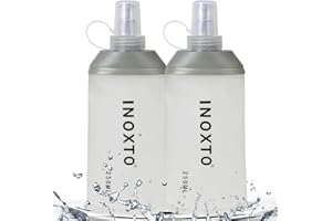 INOXTO Weiche Flasche, faltbare weiche Wasserflaschen für Trinkwesten und Laufpacks, weiche Flasche, Laufflaschen zum Wandern, Radfahren (250/500 ml) (2 Stück, klein)