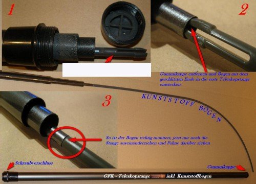 DEKOVALENZ – Rundbogen-Aufsatz für Balifahnen, Dekovalenz KB100, für die typische Rundung der Fahne - 2