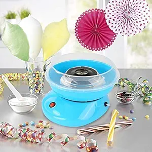 Whixant Cotton Candy Maker Electri Sugar Machine Party Homemade Hard & Sugar Free Candy with Detachable Splash Guard + Sugar Spoon+ 10 Bamboo Sticks for Kids, Carnival Party, Kitchen Bakery Snacks