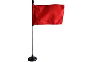 ELEKTROPLATE Red Car Flag with Black Magnetic Flag Pole
