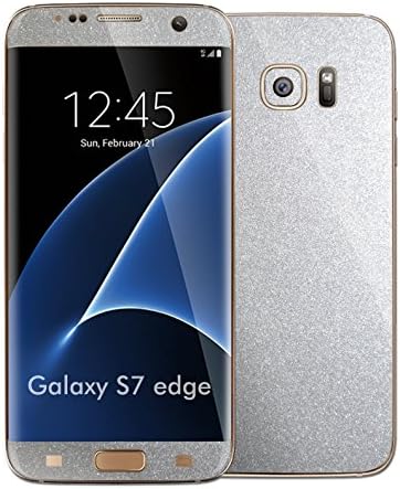 For Samsung Galaxy S7 EDGE Glossy COLORFUL Wrap Sticker Decal Cover Protector Skin (SILVER METALLIC)