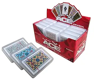 The Ace Card Company Zen Bridge Plastic Playing Cards with Case, Washable - Set of 4