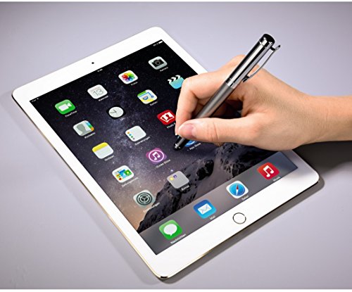 Hama 2in1 Eingabestift mit integriertem Kugelschreiber (geeignet für Smartphones und Tablets, Clip Halterung, austauschbare blaue Qualitätsmine) Stift für Smartphone silber/grau - 6