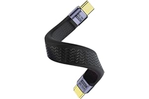 QIANRENON 240 W USB4.0 C PD szybkie ładowanie krótki kabel 40 Gbps USB C męski na typ C męski płaski krótki kabel danych 8K @ 60 Hz audio/wideo 48V/5A ładowanie, do smartfona Power Bank Laptop Tablet,