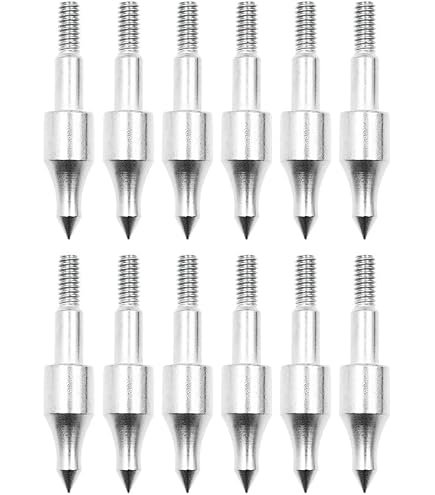 Lot De 12 Pointes De Flèche Inox – 75 à 300 Grains – 8 Mm – Joint Torique – Tir à L’Arc Cible