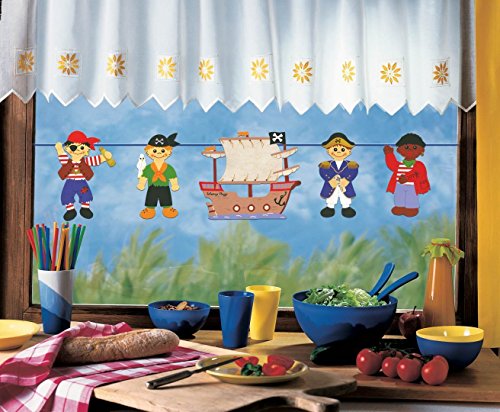Girlande PIRATENSCHIFF / bis 200 cm lang / beidseitig bedruckt / aus Papier, Pappe für Kinder