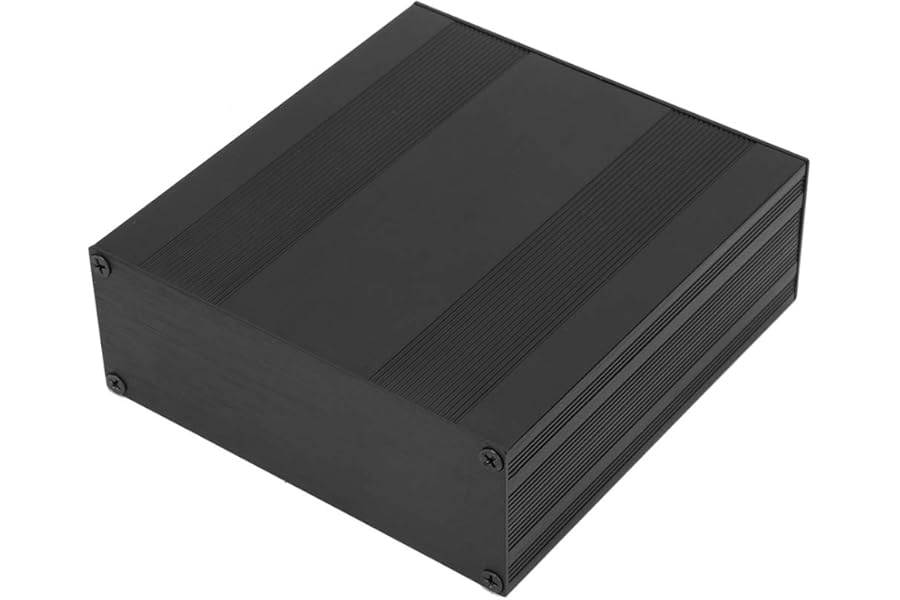 Aluminum Electronic Project Box, 54x145x150mm Enclosure Electronic DIY Circuit Board Project Black Aluminum Box Enclosure Split Body Case
