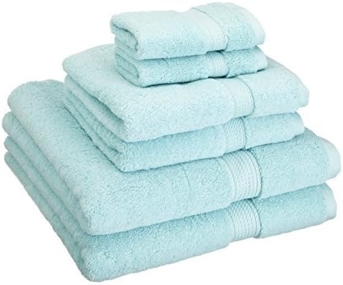 Luxury Bath Towel Set Clearance Bulk, 6 Piece, 100% Egyptian Cotton for Bathroom, 900 GSM Sea Foam by Superior collection