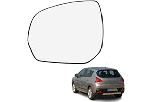 Ruolin Verre de Rétroviseur Gauche, Rétroviseur de Voiture en Verre Chauffant Rétroviseur Extérieur Gauche Compatible avec Peugeot 3008 5008 2009-2016