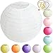 Produktbild TtS (Weiß) Papier Laterne Lampion Rund Lampenschirm Hochtzeit Party Dekoration-30cm