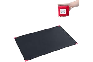 Azarxis Mini kieszonkowy koc piknikowy, wodoodporna mata plażowa, odporna na piasek, lekka, składana, na kemping, wędrówki, podróże, zajęcia na świeżym powietrzu (czarna, 150 x 180 cm)
