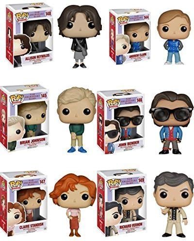 Funko Breakfast Club John Bender, Claire Standish, Richard Vernon, Allison Reynolds, Andrew Clark and Brian Johnson POP! Vynil Figures Set of 6
