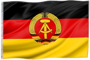 Murago - DDR Fahne ca. 150x90cm mit Metallösen - Hiss Flagge 90 x 150 cm groß wetterfest Deutschland Fanartikel