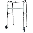 Antara Walker with wheels. Foldable, adjustable height, lightweight and study frame, offering full support for elder & old people. (Glossy Finish)