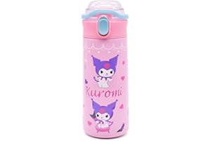 FYDZBSL Kuromi Tazza Thermos con Stampa di Cartoni Animati, Carino Acciaio Inossidabile Tazza Termica per Bambini Portatile Tazza Thermos per A Prova di Perdite Tazza Isolata Sottovuoto 500ml