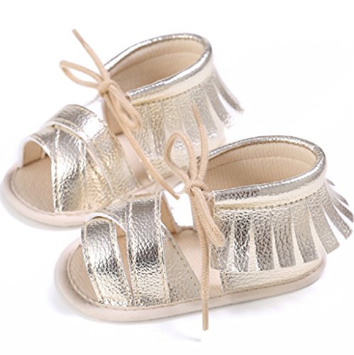 Baby Schuhe Auxma Baby Mädchen Sommer Quasten Sandalen Schuhe Prewalker für 3-6 6-12 12-18 Monat - 5