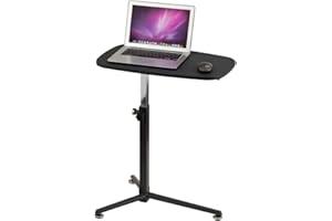 hjh OFFICE height-adjustable standing desk STAND side table incl. castors and floor glides, black
