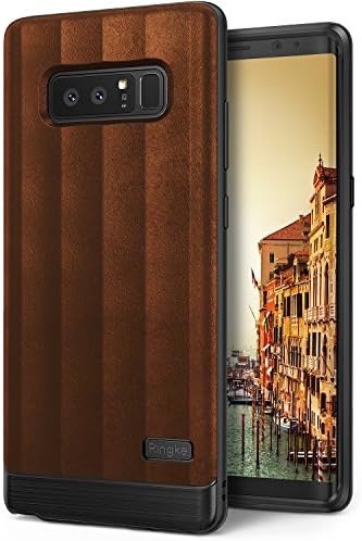 Ringke Flex S Compatible with Galaxy Note 8 Case Modern Elite Textured PU Leather Style, Flexible TPU, Shock Protection, Durable Professional Stylish Case For Note8 - Brown