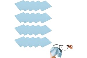 LICHUANUK 20 Stück Mikrofaser Brillenputztuch,13 * 13cm Brillen-Putztuch aus Mikrofaser,Geeignet für Brillen,Kameralinsen,Mobiltelefone und anderes Glas(Blau)