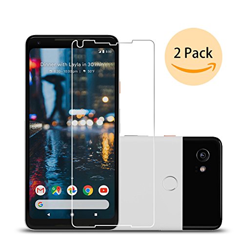 Google pixel 2 XL Screen Protector,Ecoye 2-pack Premium Tempered Glass Screen Protectors for Google pixel 2 XL with 2.5D round edge 9H Hardness anti-Scratch Oleophobic coating anti-fingerprint