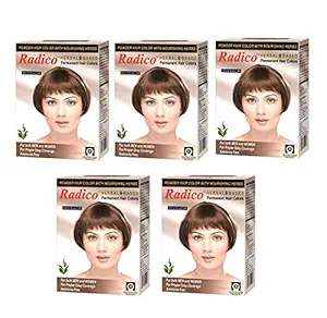 Radico Natural Brown Herbal Hair Color With Natural Henna & Herbs (Ammonia Free) (5 in 1)