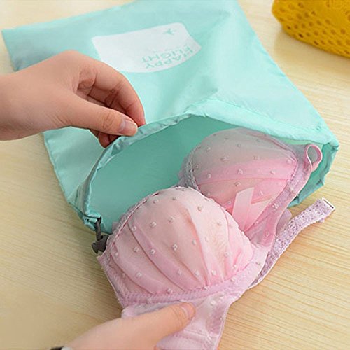 4 pieces Waterproof Travel Drawstring Bag Shoe Laundry Underwear Makeup Storage Pouch by Generic - 4