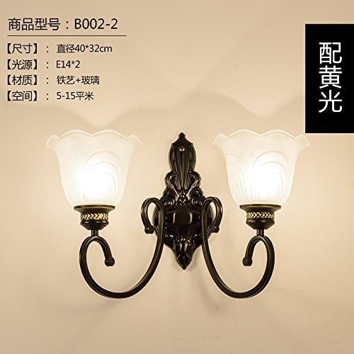 Yu Qiang village wall lights living the road corridor wall lamp bedroom bedside wall lights single wall lights, dual head LED yellow light.