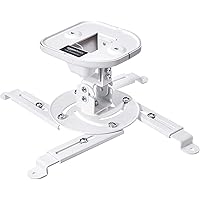 Amazon Basics Support de fixation inclinable pour projecteur, pour montage mural ou au plafond, capacité 15 kg, Blanc