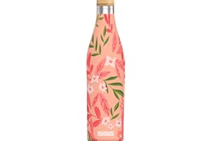 Sigg Meridian Cantimplora metálica (0.5 L / 0.7 L), Botella hermética Aislante, Botella de Acero Inoxidable y bambú para Bebidas frías y Calientes