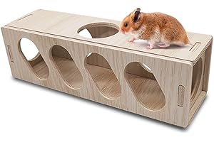 Eyksta Hamster Tunnel Living Röhrentunnel Hamster Spielzeug Hamster Versteck aus Holz, 25 x 9 x 9 cm