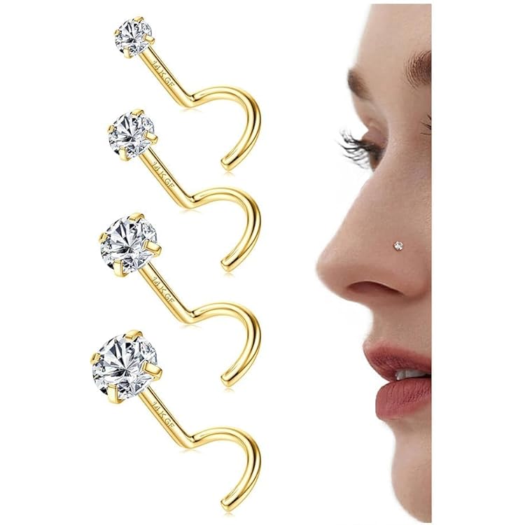OUFER Body Piercing 14K Piercing Nez Or 20G Clou De Nez Stud En - 10