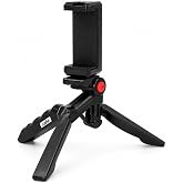 Ayex AX-MT10 Masa&uuml;st&uuml; Mini Tripod + Telefon Tutucu, 1/4&rdquo; Vida Girişli, 120&deg; Eğim Ayarlı Başlık, Katlanabilir Kompakt Tasarım,