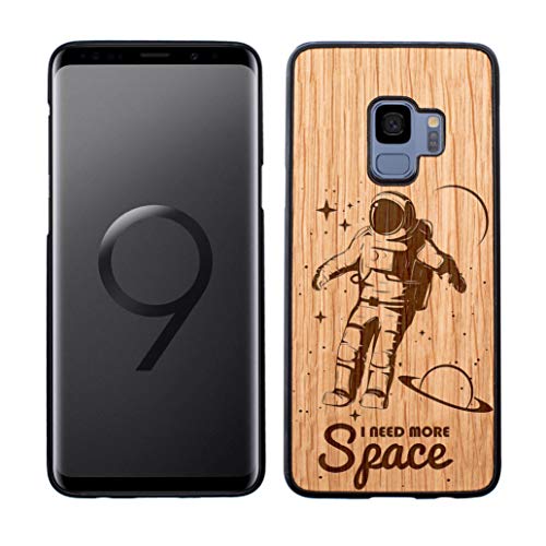 I Need More Space Cosmos Place Stars Galaxy Astronaut Oak Handcrafted Natural Wood Case Cover For Samsung S9