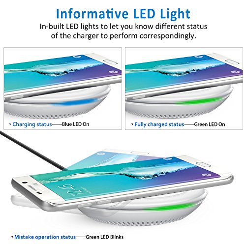 Chargeur Sans Fil iPhone X   8   8 Plus  iVoler Qi Chargeur sans Fil Mini Chargeur    Induction pour iPhone X   8   8 Plus  Samsung Galaxy S9   S9 Plus   S8   S8 Plus  S7   S7 Edge   S6   S6 Edge   S6 Edge Plus  Note 5   8  Nexus 5   6   7  Nokia Lumia 920 et d autres appareils compatibles QI  Sommeil Confortable   Capteur d   clairage intelligent   Pas comprend Adaptive  - Blanc
