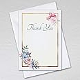 Pack of 50 Thank You Cards with Envelopes - A6 Floral Elegance Non-Folding Cards