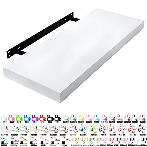 WOLTU RG9235ws-a Wandregal Wandboard, MDF Holz, Bücherregal Hängeregal, CD DVD Regal, Länge 80cm, Weiß