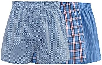 The Collection Mens Pack of Three Blue Patterned Print Boxers L