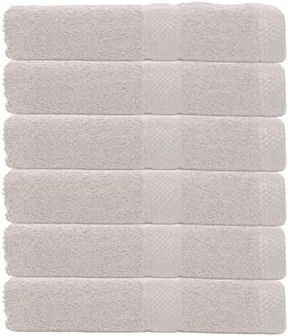 Set Of 6 Luxury Soft Egyptian Cotton Face Hand Towel Bale Set Bathroom Bath Gift 50 x 80cm (Beige)