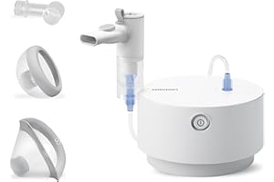 OMRON X105 Advanced Versatile Nebulizer inhalateur pour vos conditions respiratoires telles que le rhume, l'asthme et la bronchite chez les adultes/enfants, y compris des accessoires de haute qualité