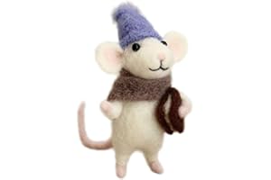 CIKIKI Needle Felting Kit Beginner Felting Kits for Beginners Adult Felt Animal Kit Mice Needle Felting Starter Kit Unfinished Wool Felt Mouse Craft Kit for Beginner DIY Craft