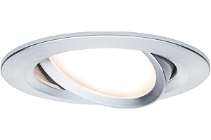 Paulmann 93902 Kit encastrés Premium Coin Slim, dimmable, rond, orientable, LED 1x6,8W, 2700K, 230V, 51mm, Alu tourné/Al